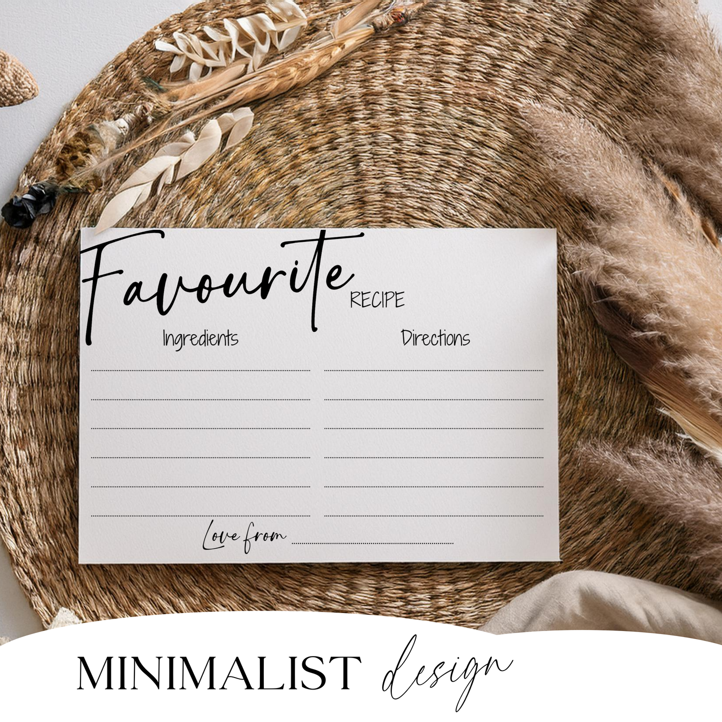 Recipe for a Good Marriage Card Template | Editable Wedding Advice Game