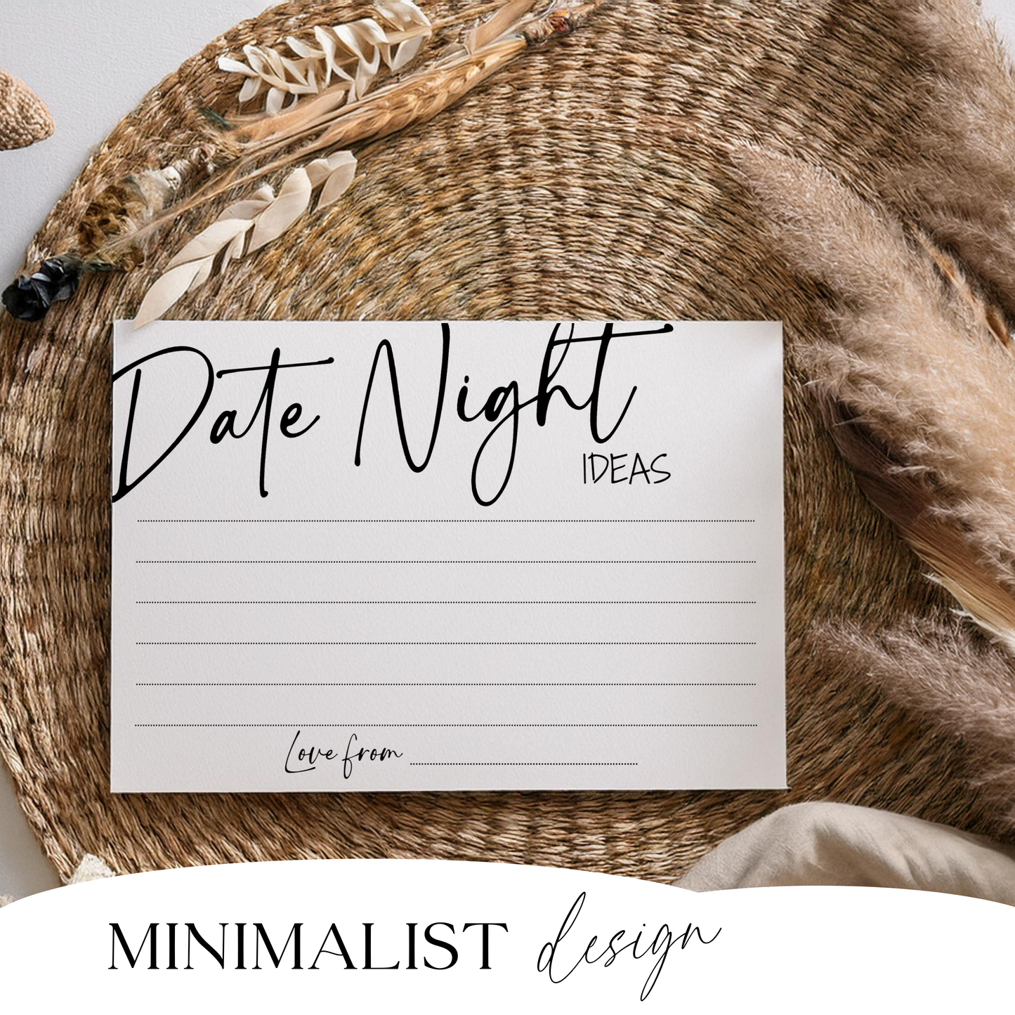 Date Night Ideas Card Template | Editable Bride & Groom Game