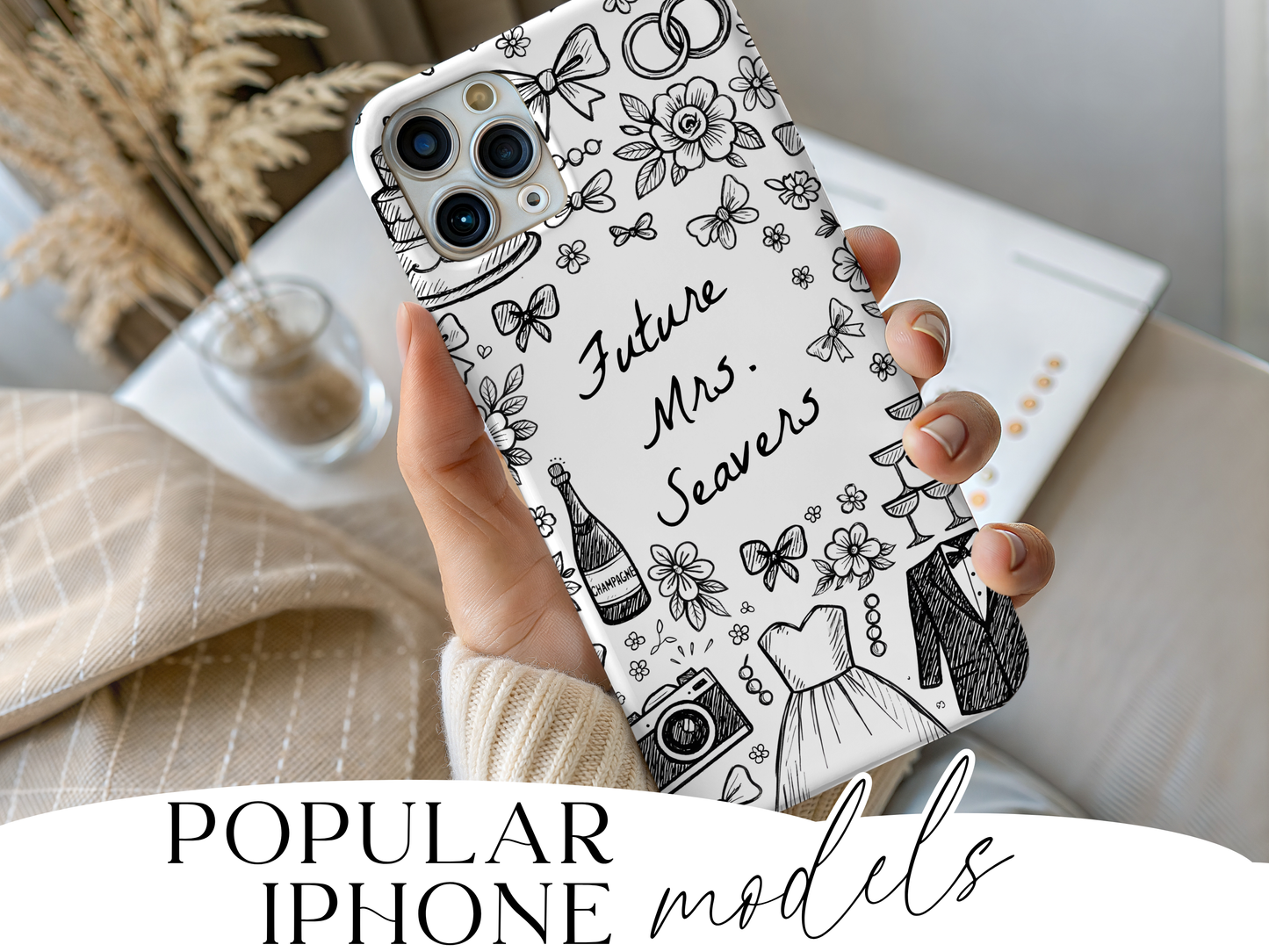 Personalised Bride iPhone Case – Future Mrs Custom Name Wedding Phone Case, Bridal Gift
