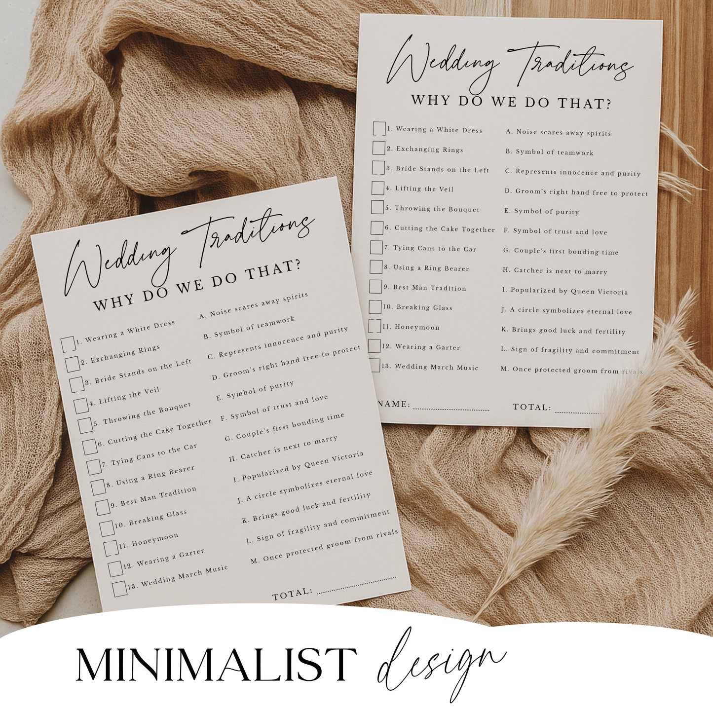 reception ice breaker cards minimalist design