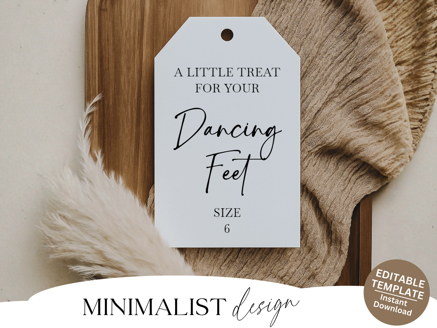 Editable Wedding Flip Flop Tags Printable – Treat For Your Dancing Feet, Instant Download, DIY Reception Favour