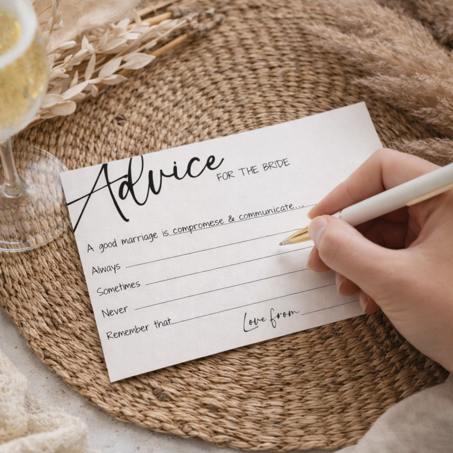 Advice for the Bride Cards Template | Editable Hen Party Game