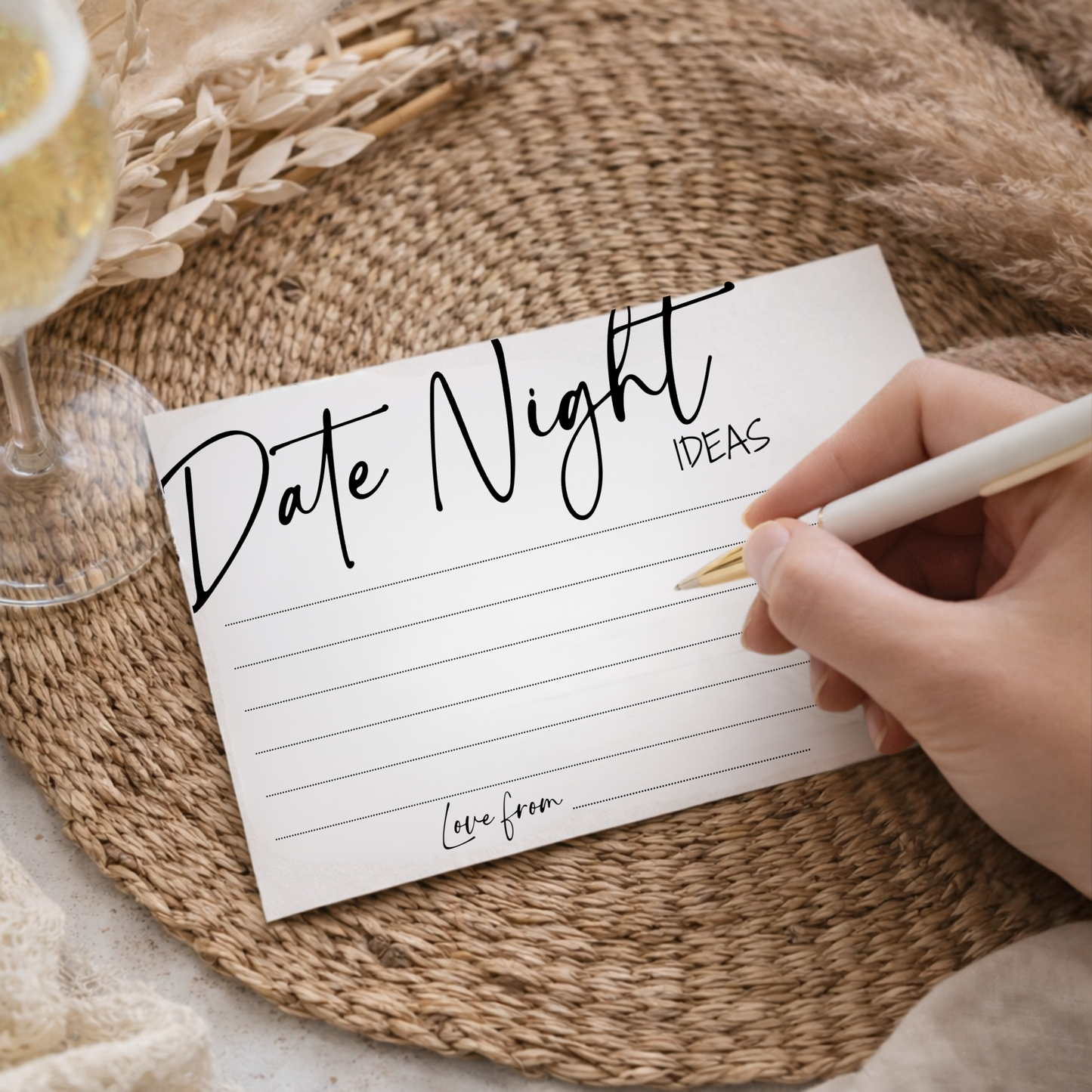 Date Night Ideas Card Template | Editable Bride & Groom Game