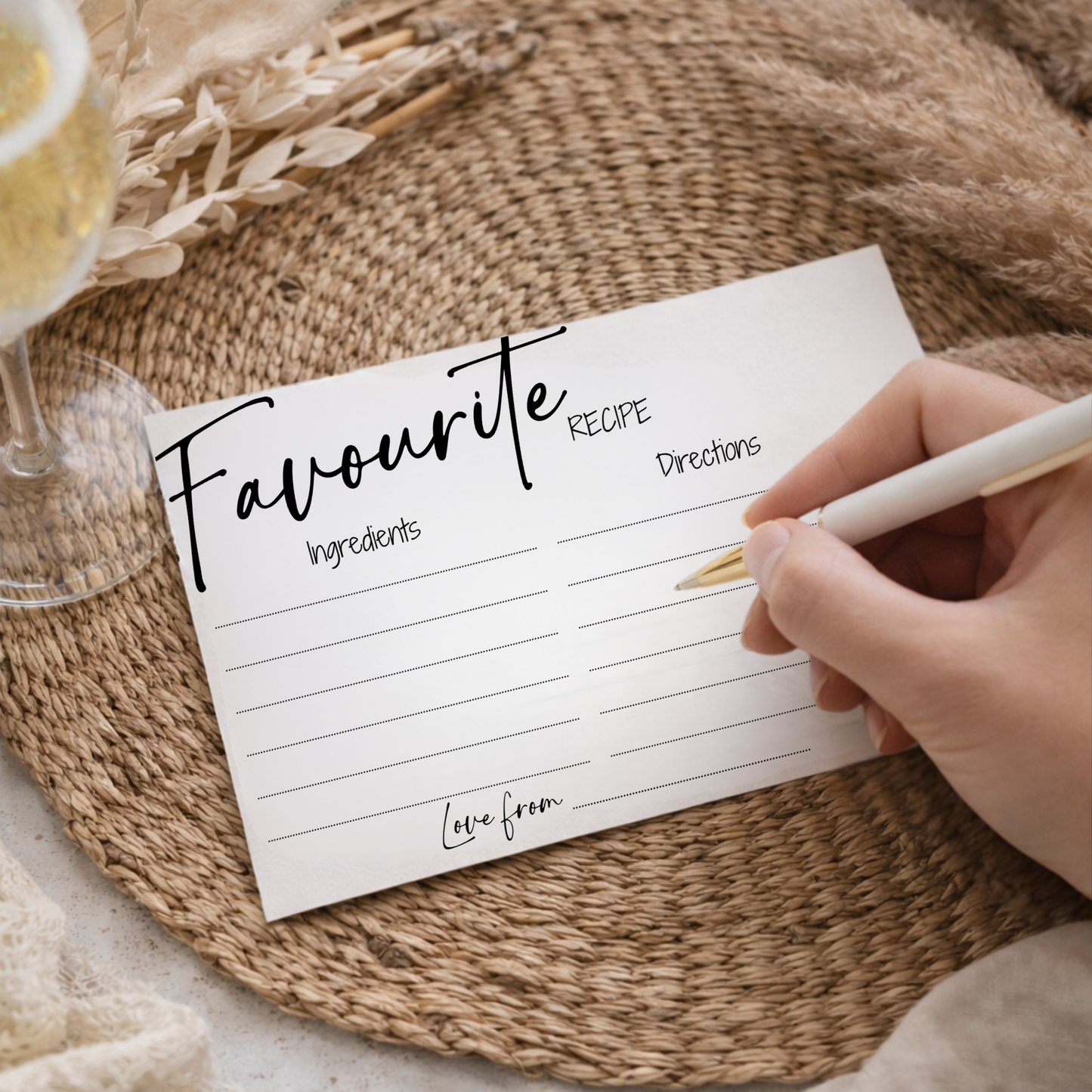 Recipe for a Good Marriage Card Template | Editable Wedding Advice Game