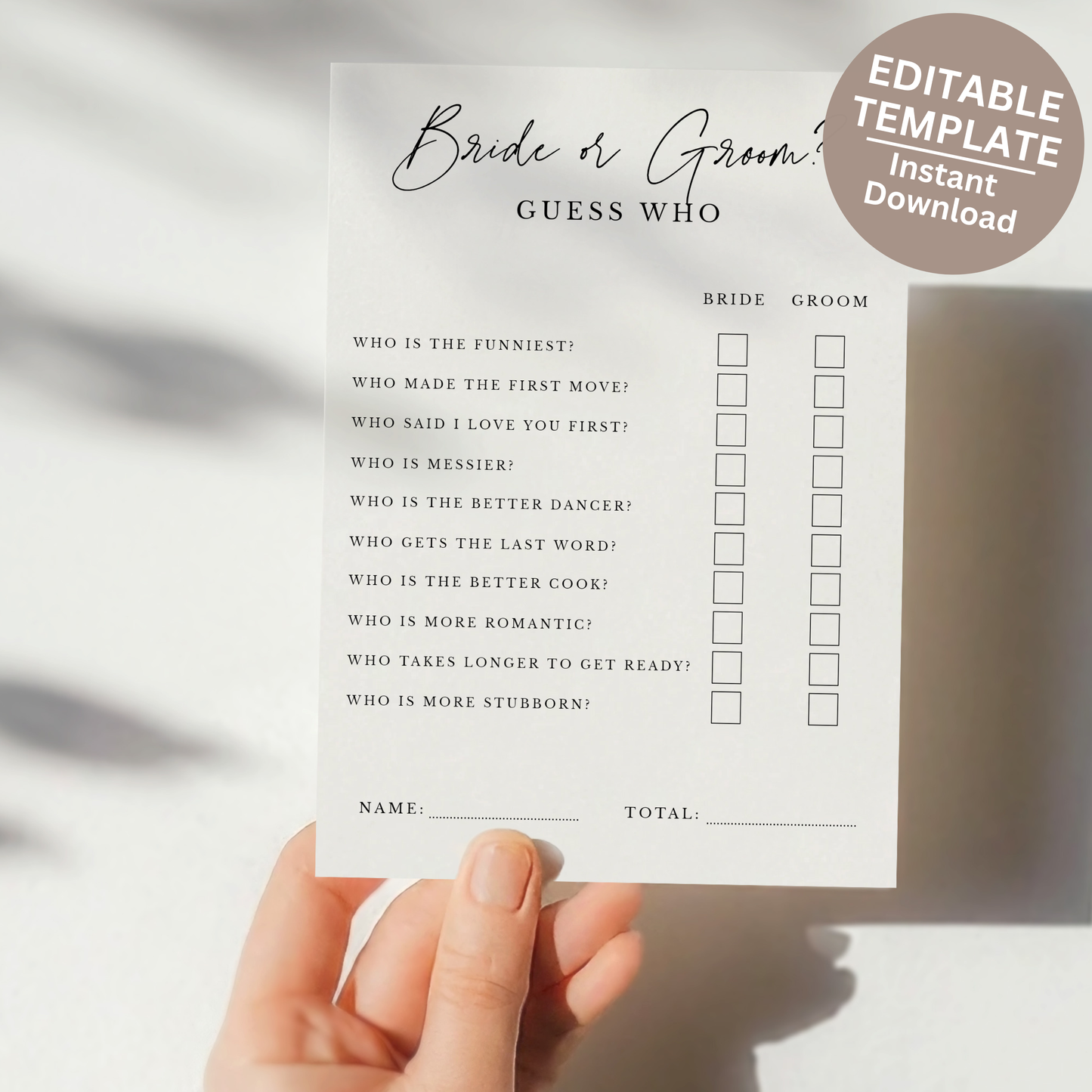 I Spy Wedding Game Printable | Editable Hen Do & Reception Activity