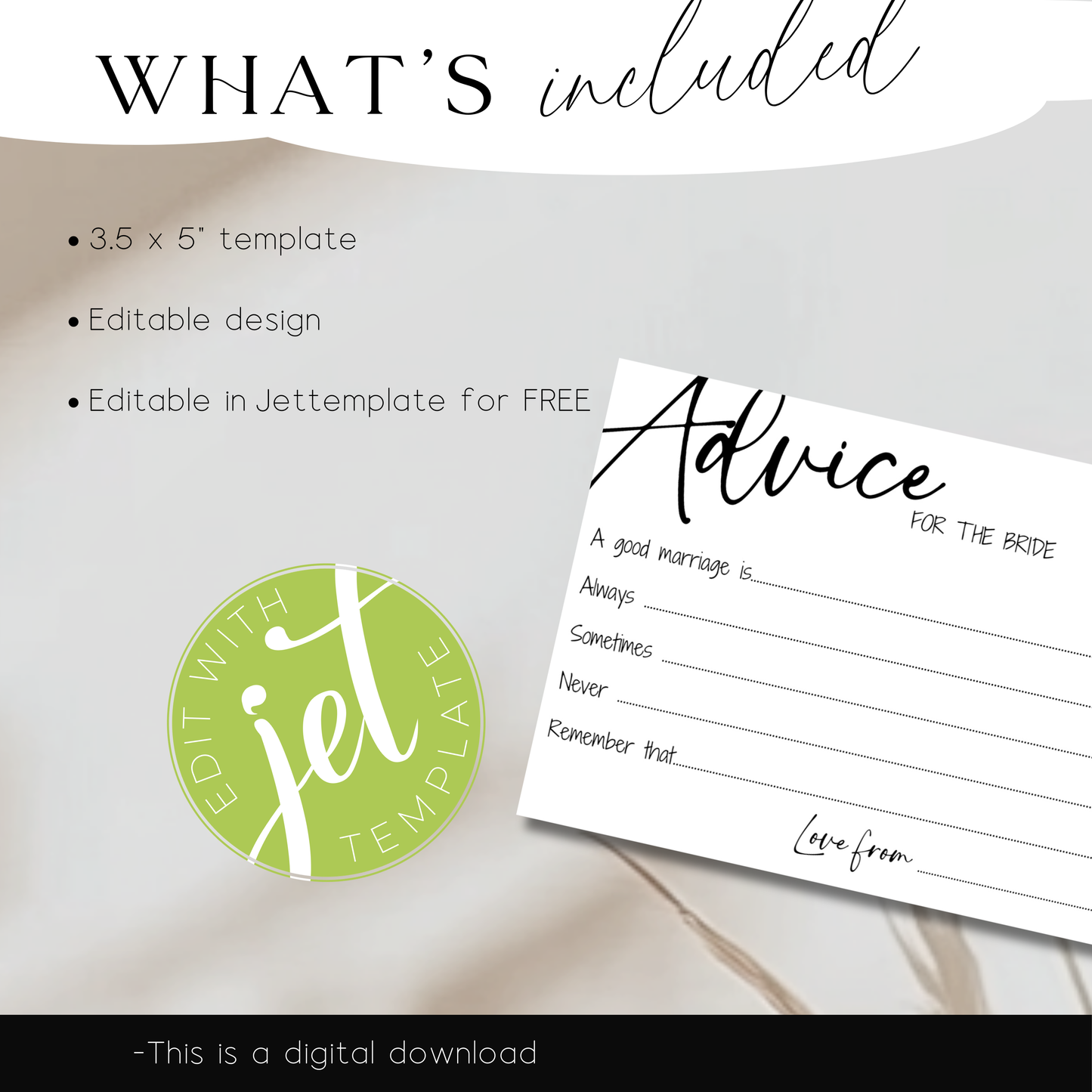 Advice for the Bride Cards Template | Editable Hen Party Game