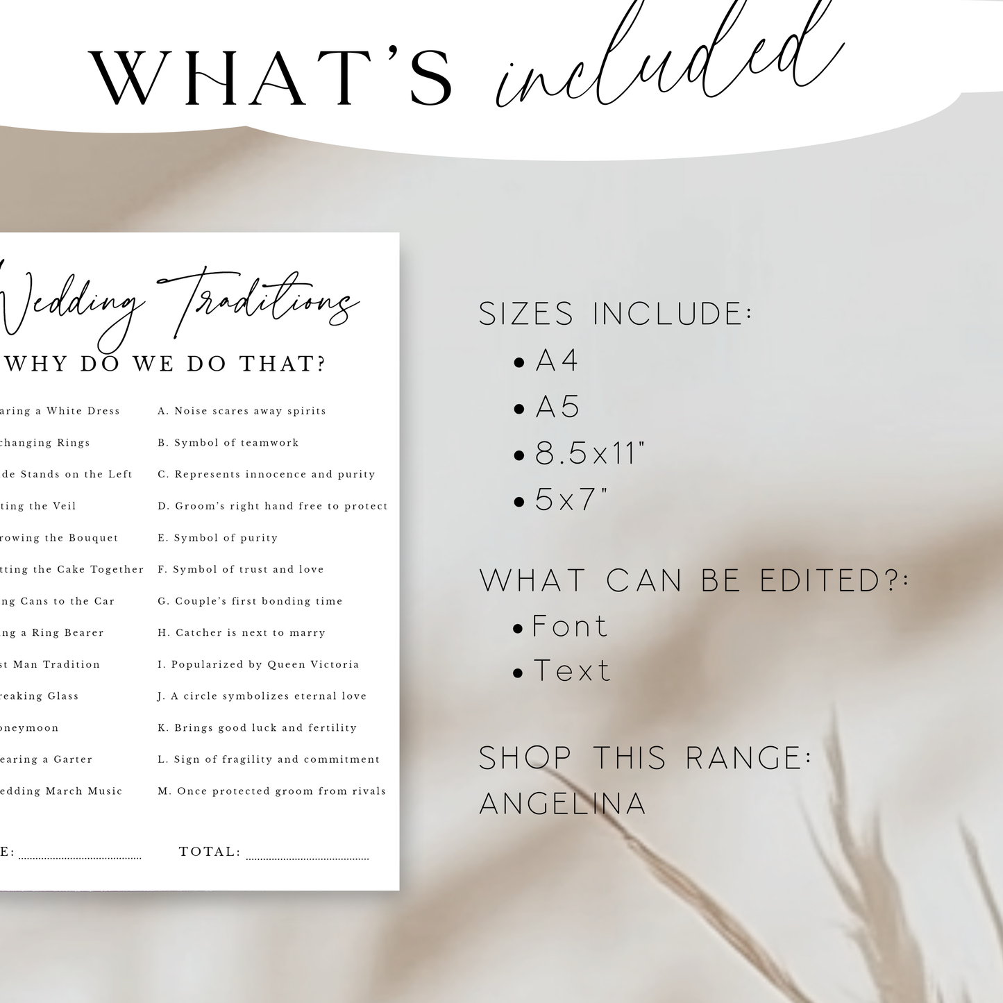 Wedding Table Game Template | Editable Reception Ice Breaker Cards