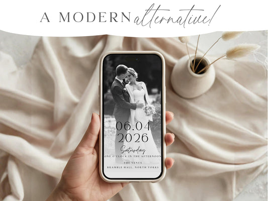 Animated Wedding Invitation Template - Editable Video Minimalist Invite (Canva)