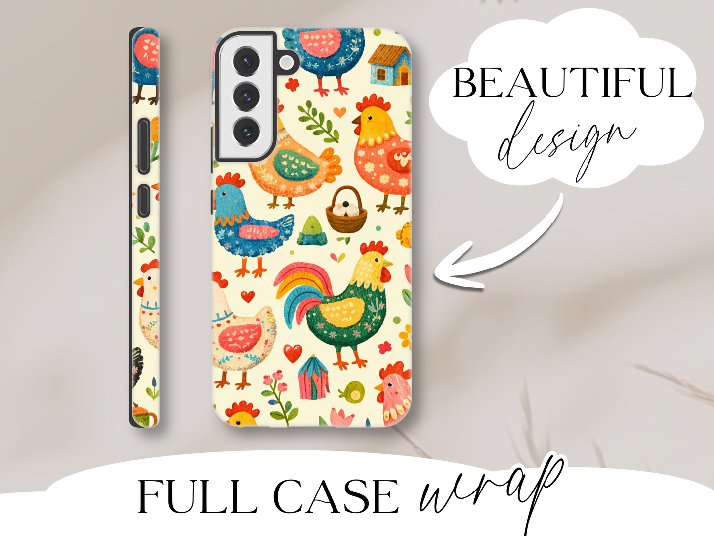 Cute Chicken Phone Case – Cottagecore Farm Animal Aesthetic Case