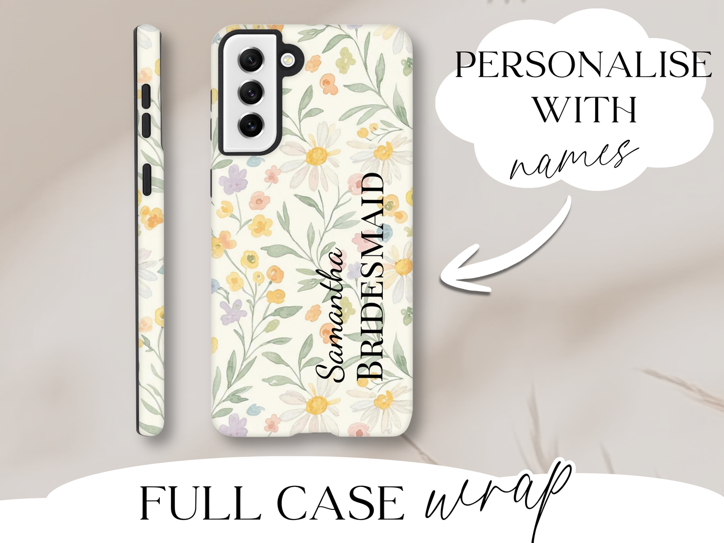 Wildflower Floral Samsung Case – Pastel Cottagecore Flower Phone Case, Aesthetic Floral Gift for Her