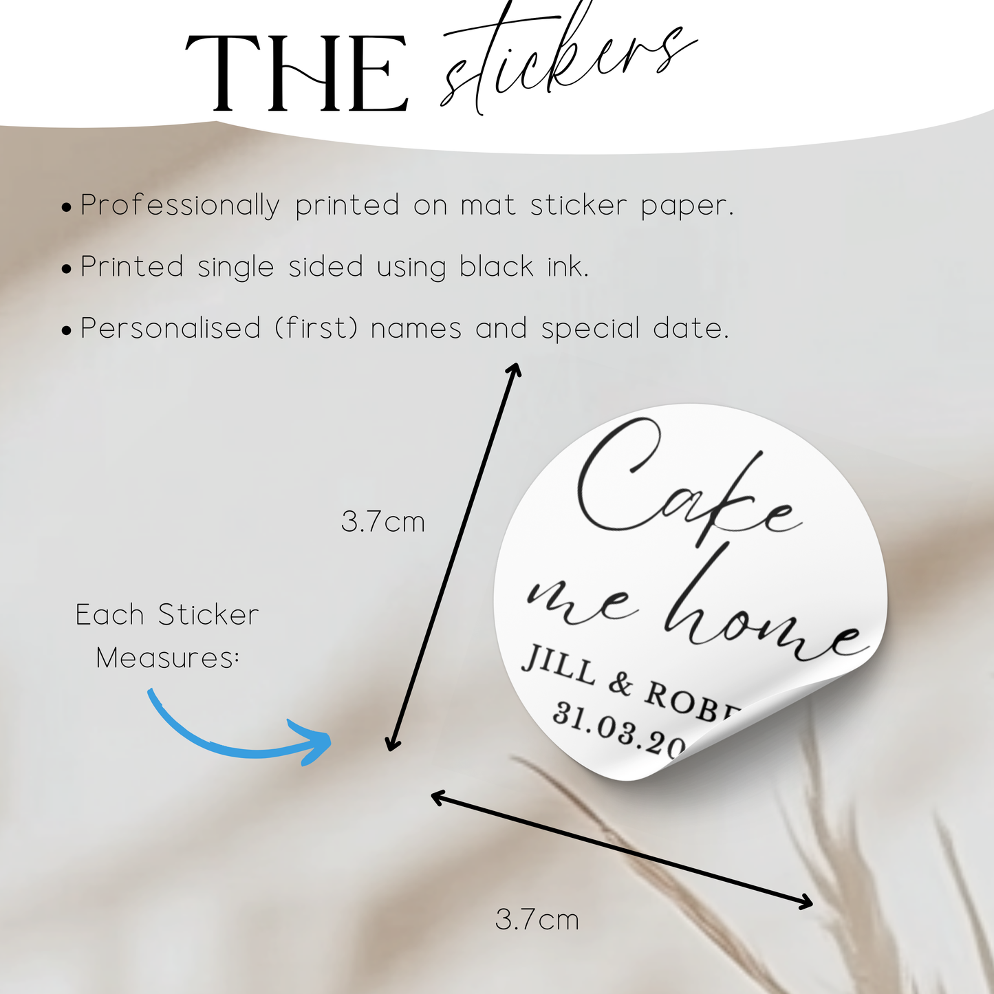Personalised Wedding Cake Sticker | Custom Cake Decal Sticker