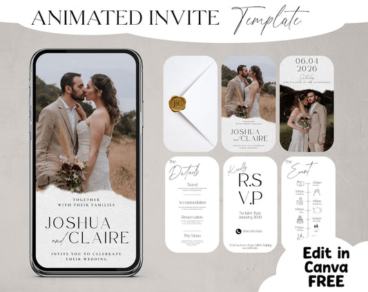 Animated Wedding Invitation Template Editable Video