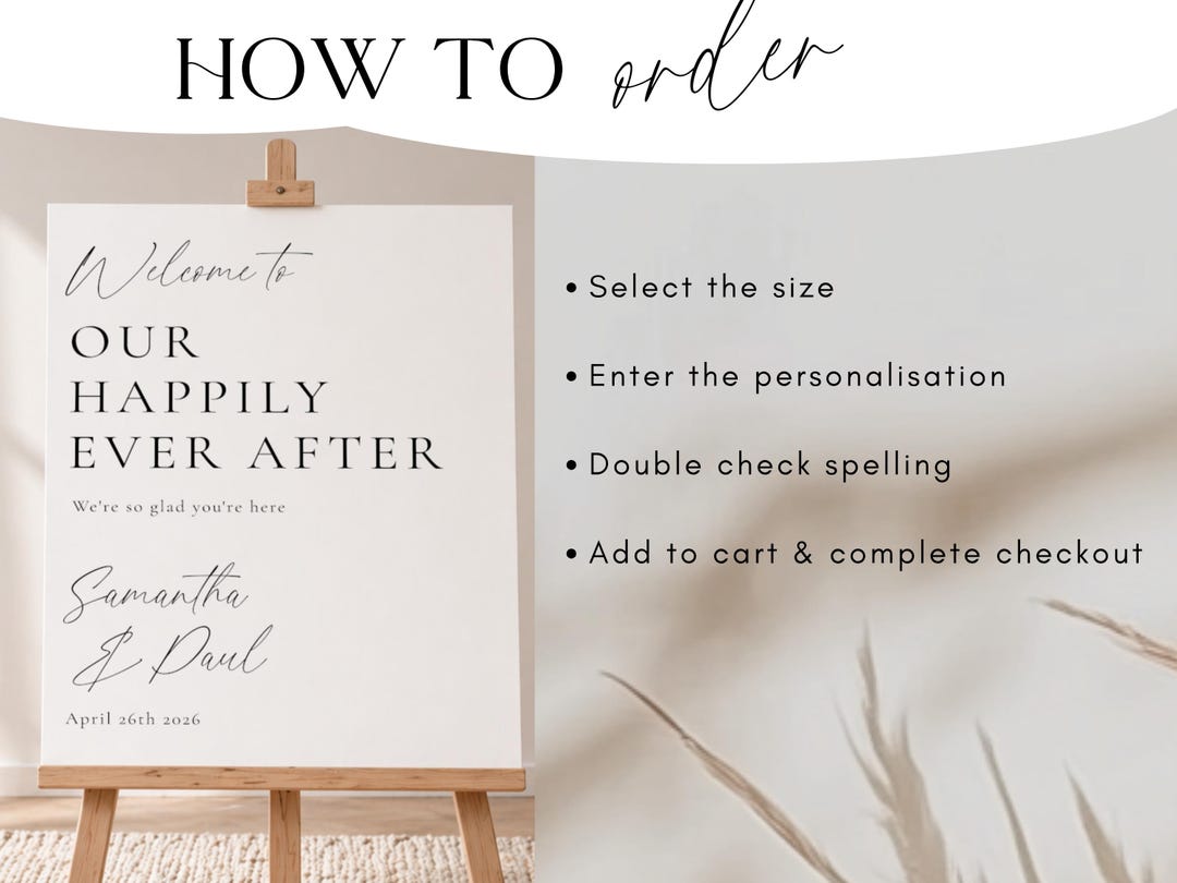 How to order a personalised wedding welcome sign