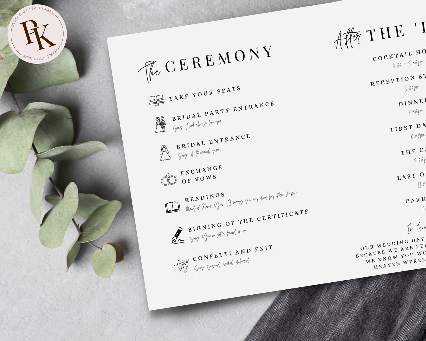 Printable Wedding Program Church Wedding Program Template Wedding Order Of Service Programme Editable Template Design For Order of Events