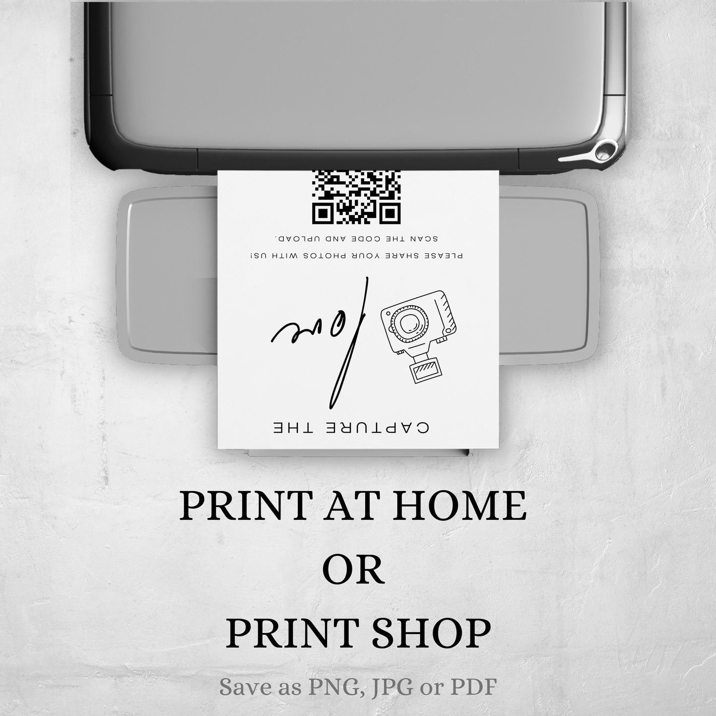 Wedding Photo Sign Capture the Love QR Code Wedding Sign Share the Love Wedding QR Code Sign For Taking Photo Sign Canva Template- Seraphina