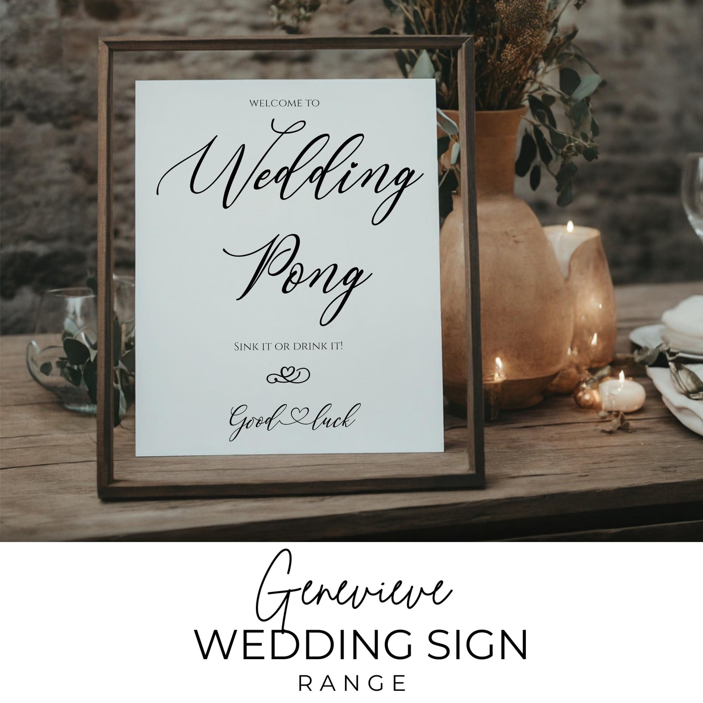 Beer Pong Editable Template Wedding Sign Printable Wedding Pong Sign For Wedding Entertainment Sign Wedding Pong Drinking Game - Genevieve