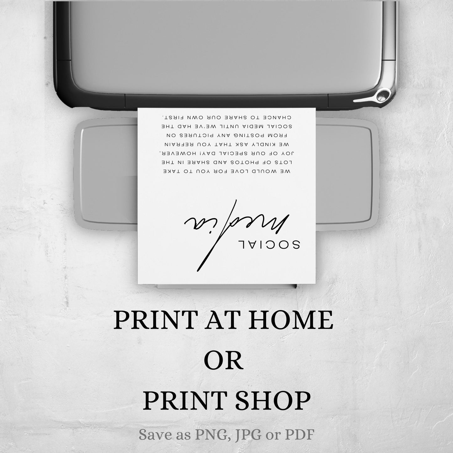 Wedding Social Media Sign Personalised Wedding Sign Editable Template For Wedding Ceremony Sign Social Media Polite Notice Sign - Seraphina