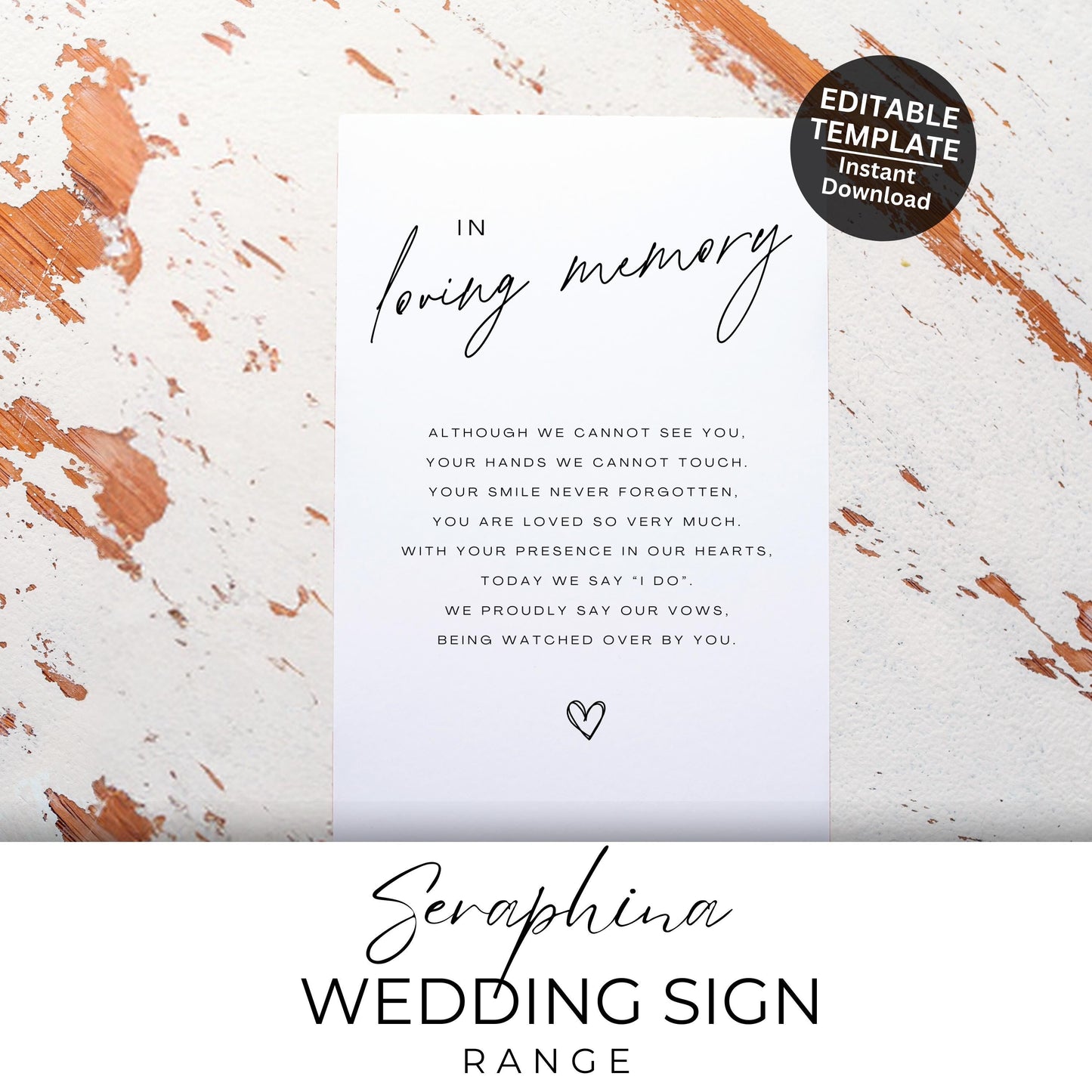 In Loving Memory Wedding Sign Printable Wedding Memorial Sign For Wedding Ceremony In Loving Memory Editable Sign For Memorial - Seraphina