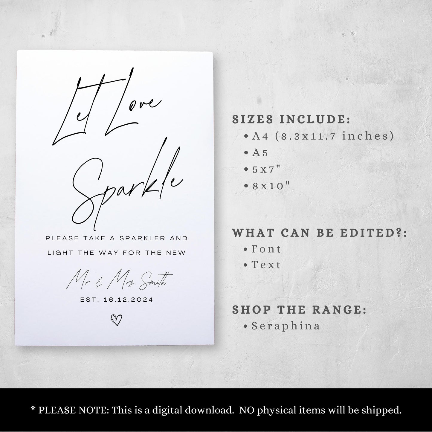 Let Love Sparkle Sign For Sparkler Send Off Sign For Wedding Sparkler Editable Template For Sparkler Sign Template For Wedding - Seraphina