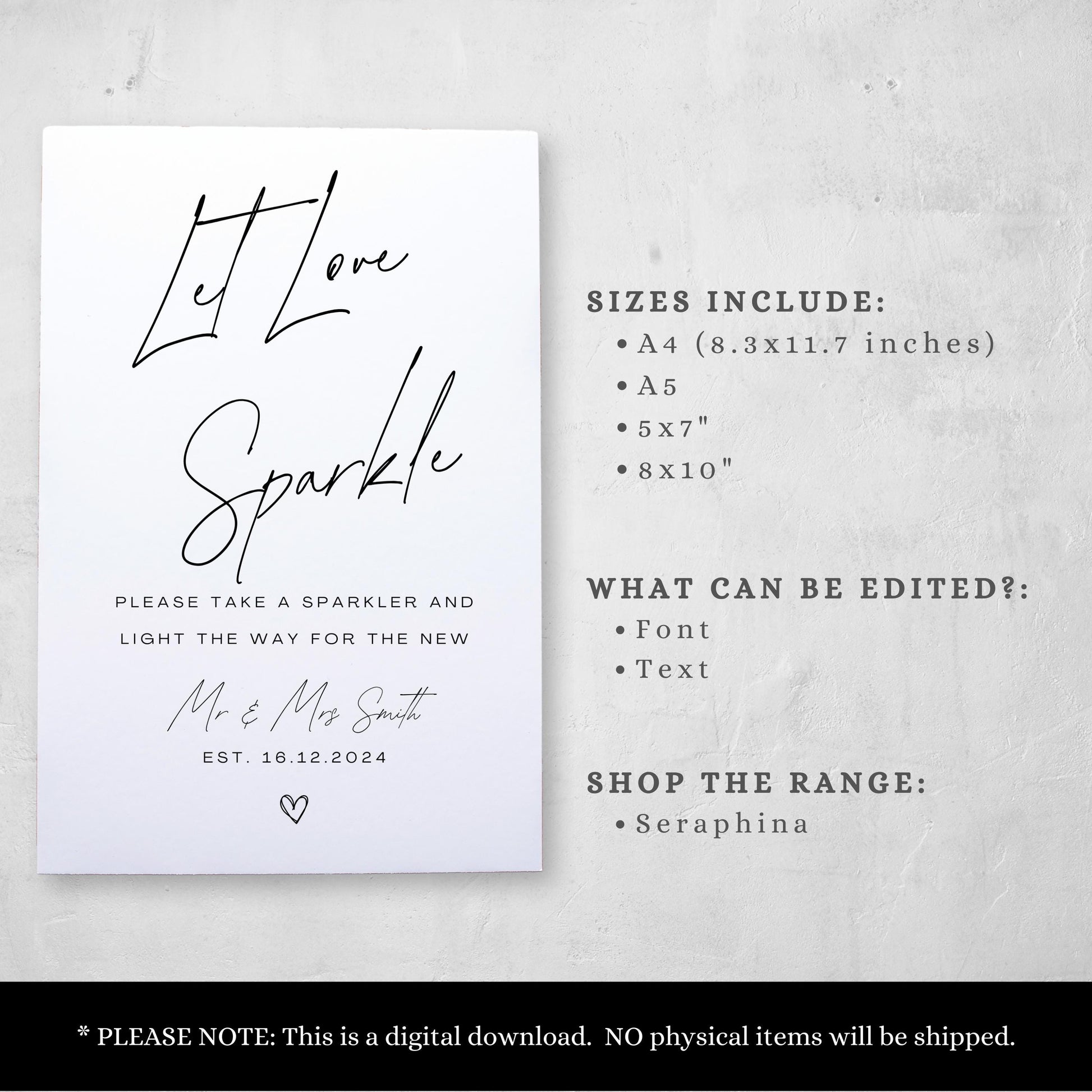 Let Love Sparkle Sign For Sparkler Send Off Sign For Wedding Sparkler Editable Template For Sparkler Sign Template For Wedding - Seraphina