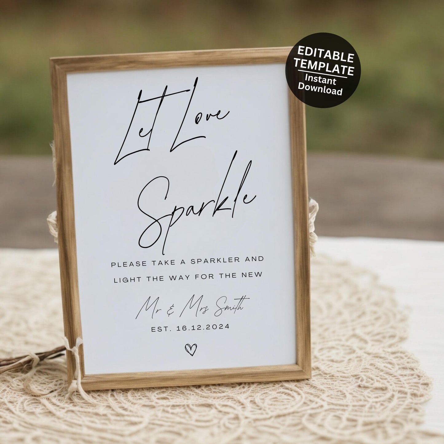 Let Love Sparkle Sign For Sparkler Send Off Sign For Wedding Sparkler Editable Template For Sparkler Sign Template For Wedding - Seraphina