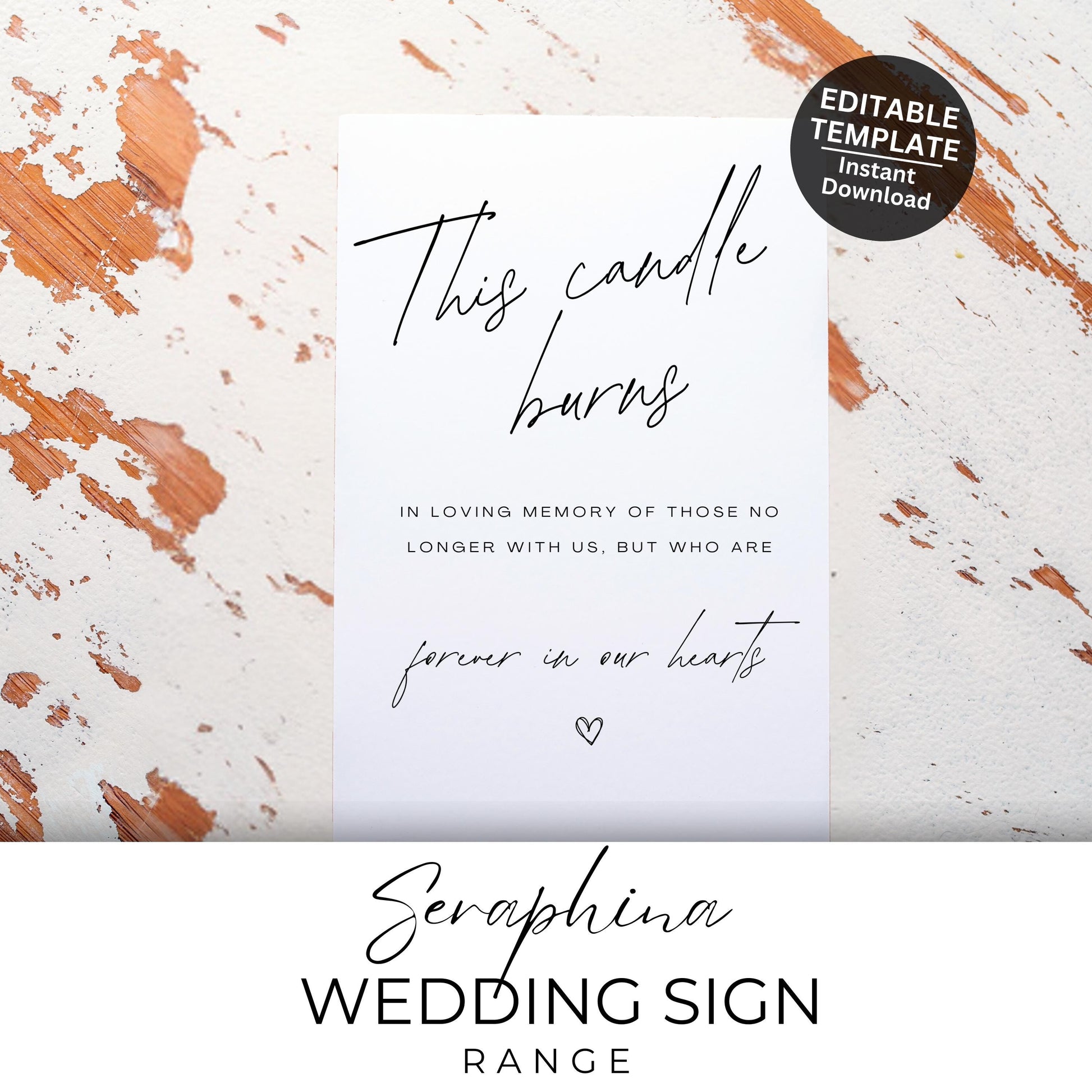 This Candle Burns Wedding Sign Printable Wedding Memorial Sign For Wedding Ceremony In Loving Memory Editable Memorial Table Sign- Seraphina
