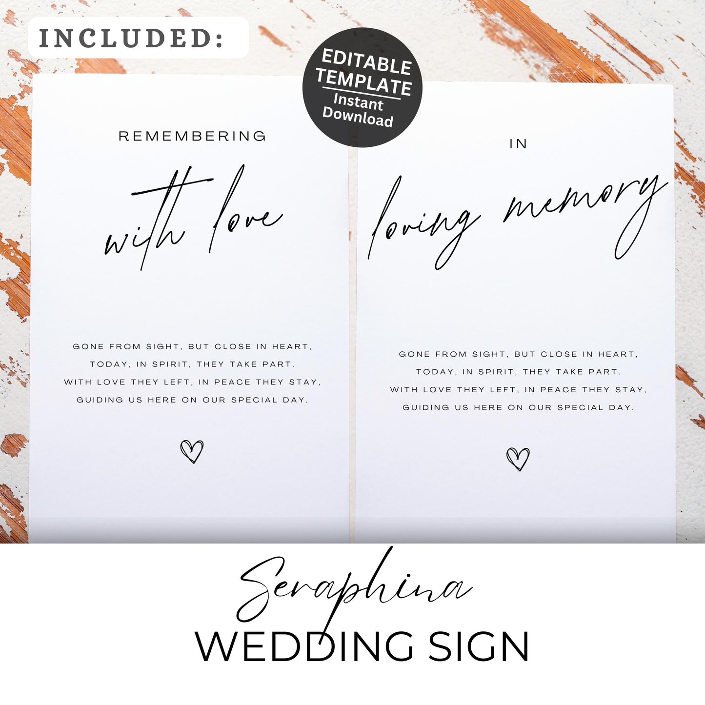 In Loving Memory Wedding Sign Printable Template