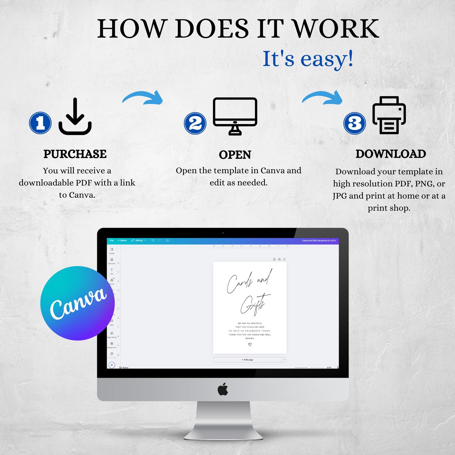 Wedding Cards & Gifts Sign Printable – Modern Minimalist Editable Template (Canva)