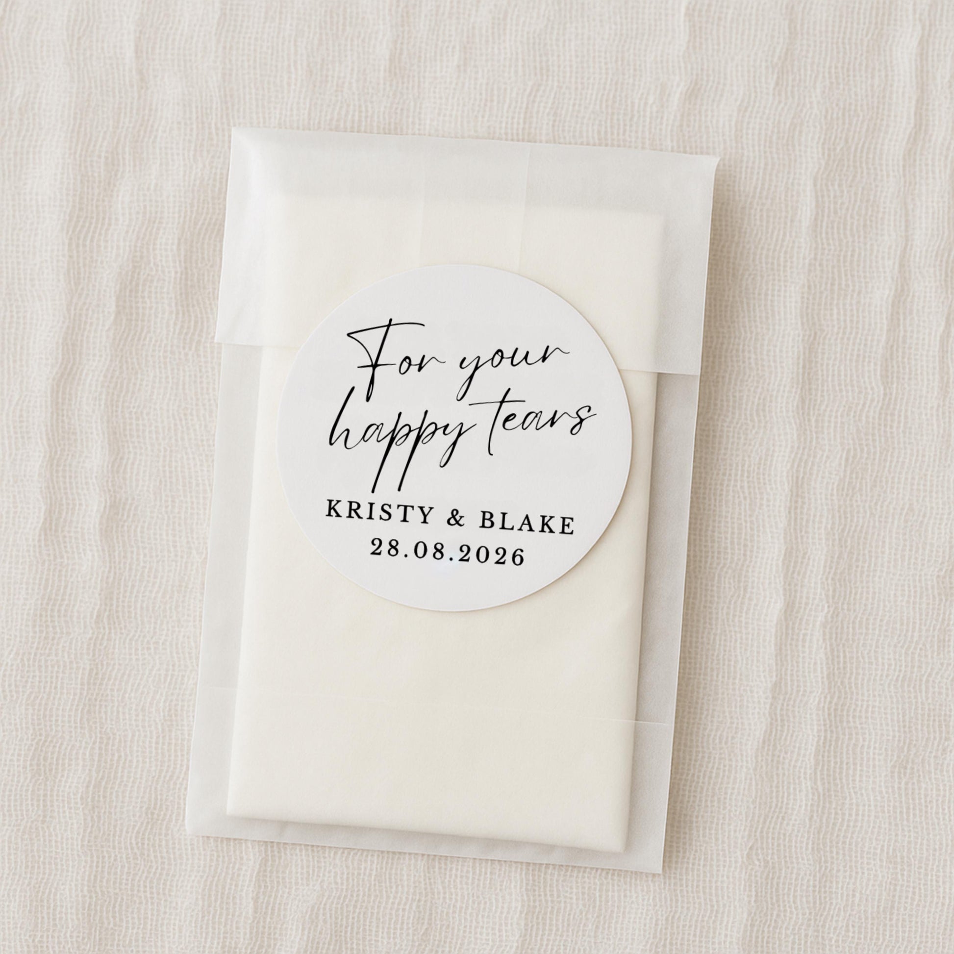 Happy Tears Tissue Stickers Wedding Tissue Stickers Personalised Wedding Tissue Stickers For Your Happy Tears Wedding Stickers- Samantha