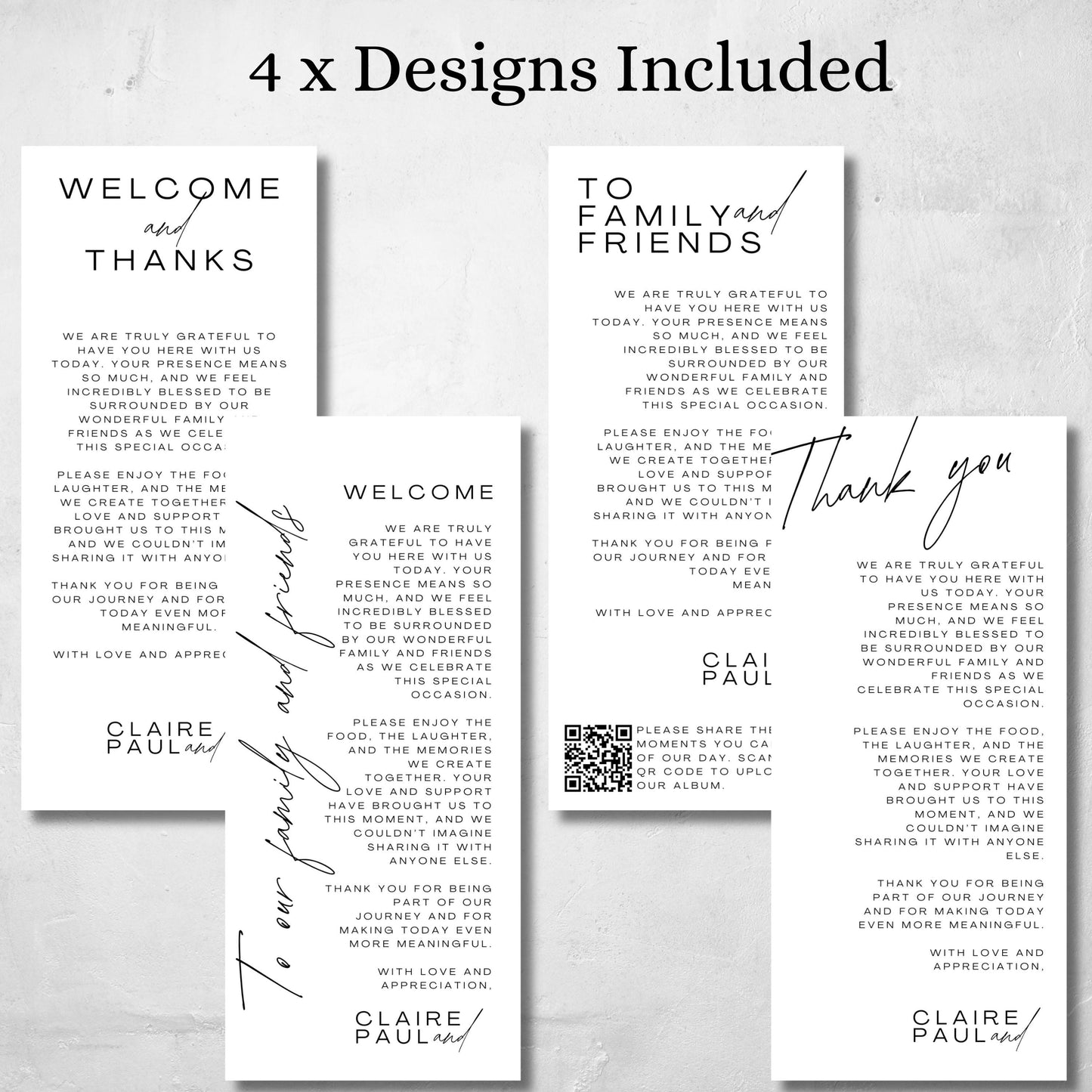 Minimalist Thank You Place Card Thank You Napkin Note Printable Thank You Place Setting Thank You Editable Wedding Table Card - Seraphina