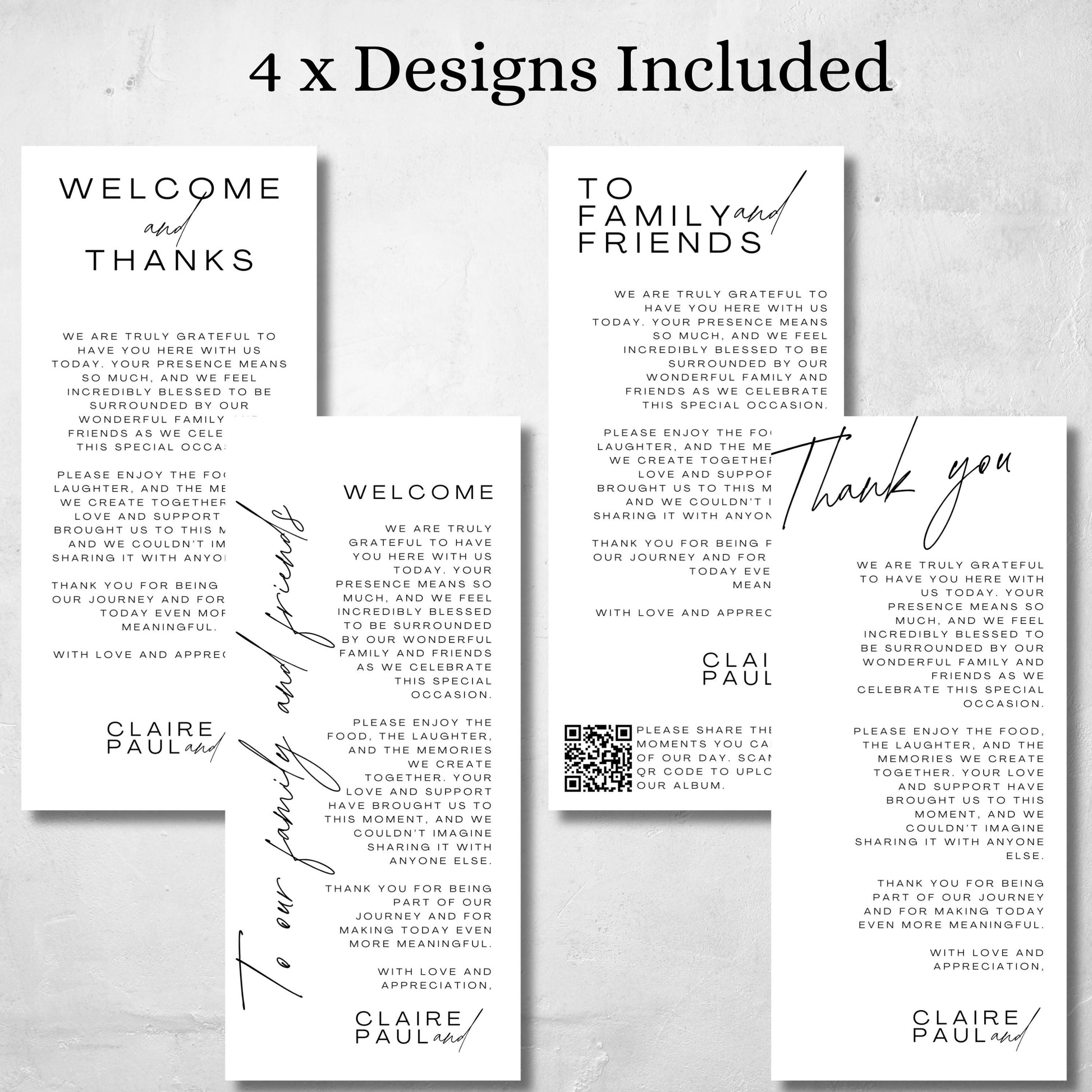 Minimalist Thank You Place Card Thank You Napkin Note Printable Thank You Place Setting Thank You Editable Wedding Table Card - Seraphina