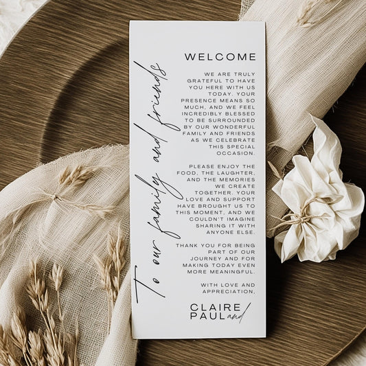 Minimalist Thank You Place Card Thank You Napkin Note Printable Thank You Place Setting Thank You Editable Wedding Table Card - Seraphina