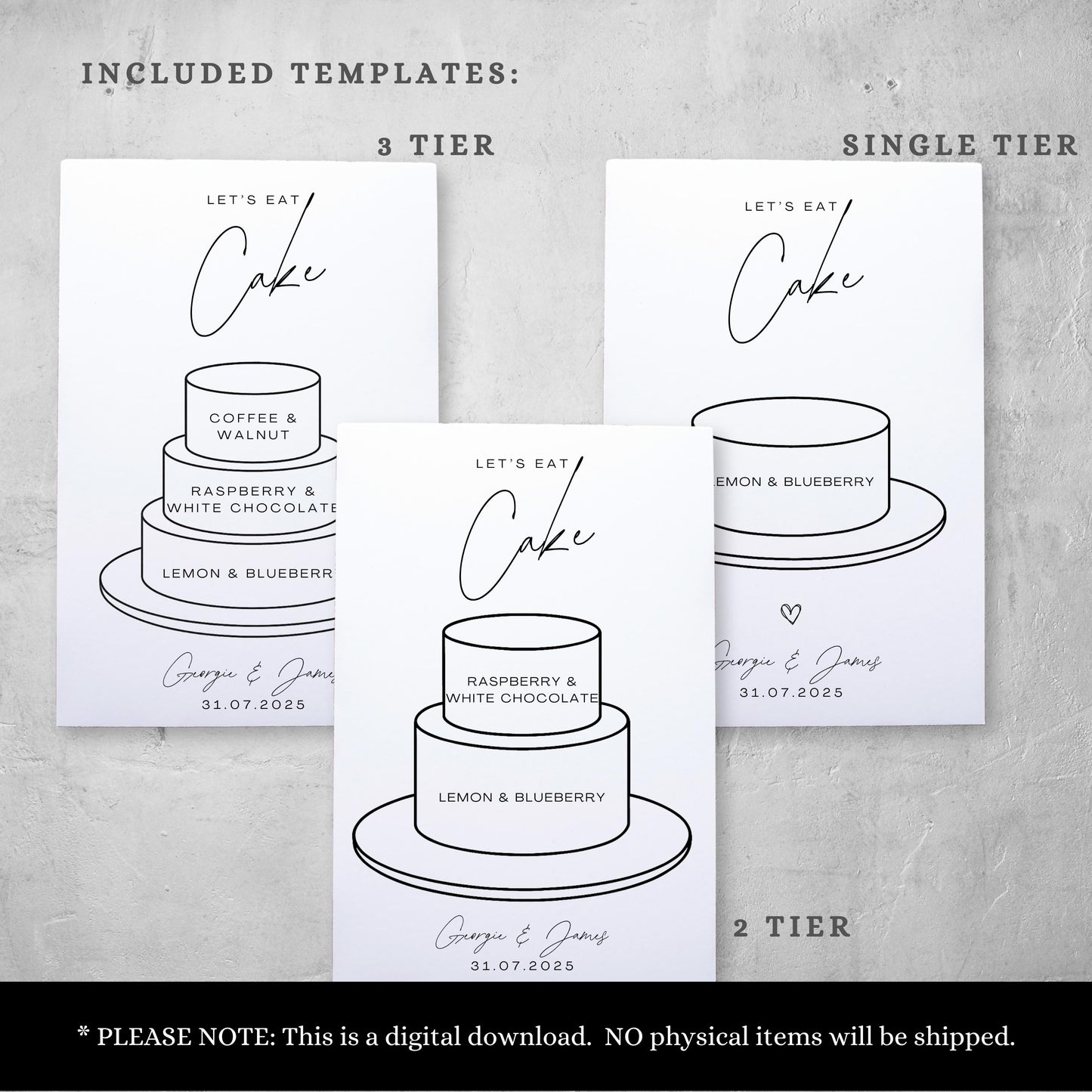 Wedding Cake Flavour Sign For Wedding Cake Sign For Wedding Favour Sign Cake Station Template Minimalist Wedding Cake Printable- Seraphina