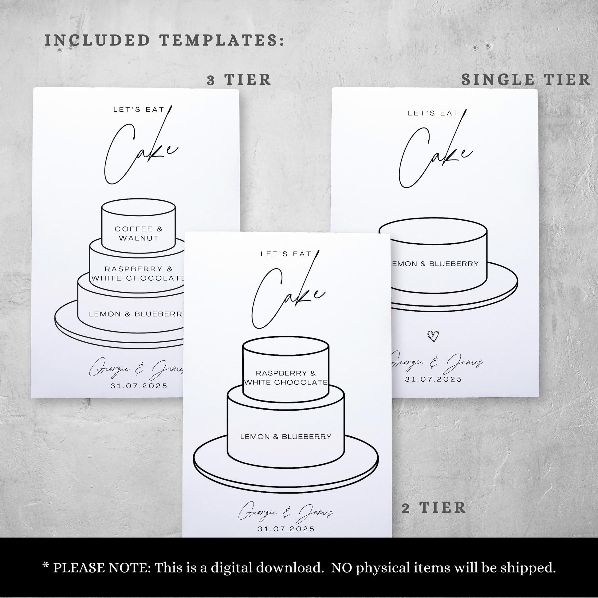 Wedding Sign For Cake Flavours Sign For Wedding Cake Flavour Sign Editable Template Minimalist Wedding Cake Printable Sign - Seraphina