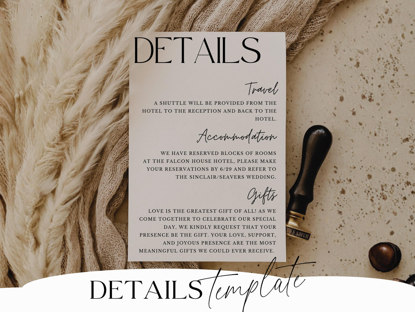 Minimalist Wedding Invitation Template – Editable Modern Invite (Canva)