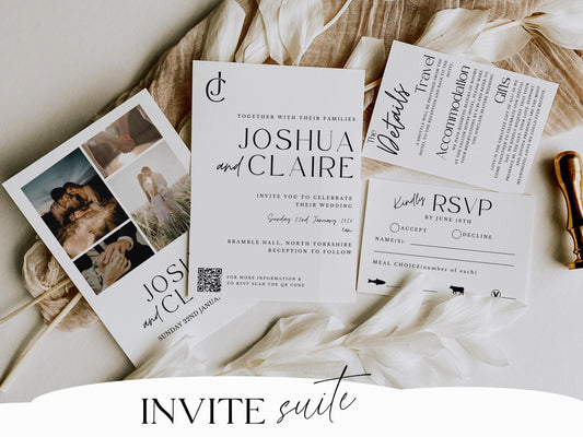 Minimalist Wedding Invitation Template – Editable Modern Invite (Canva)