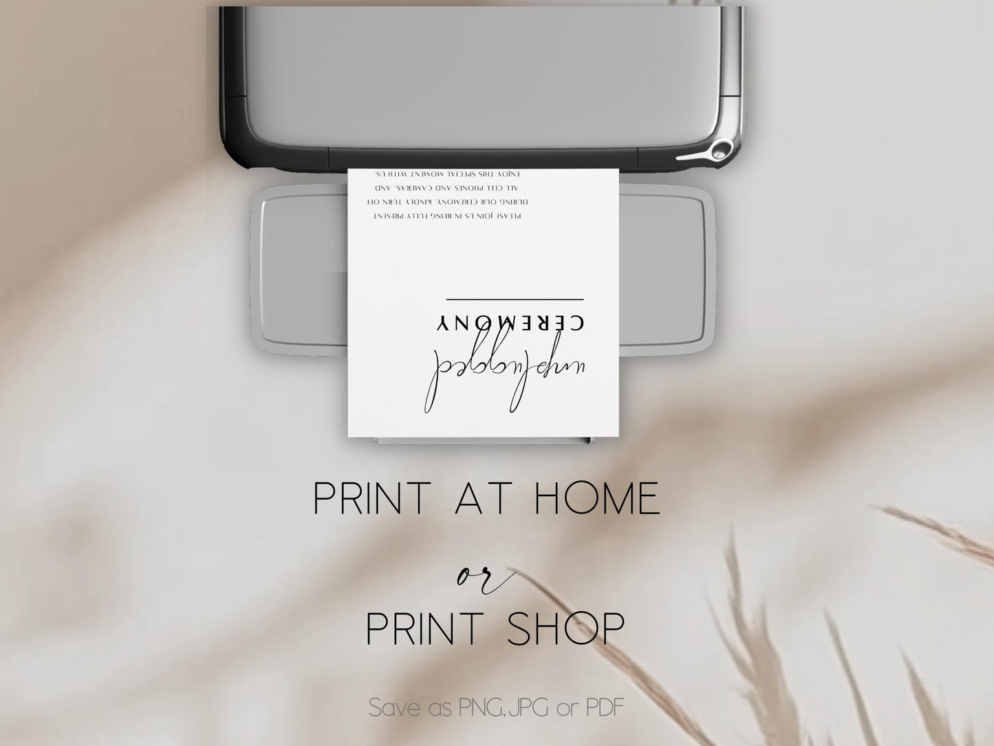 Unplugged Ceremony Sign Printable – Minimalist Wedding Sign Template (Canva)