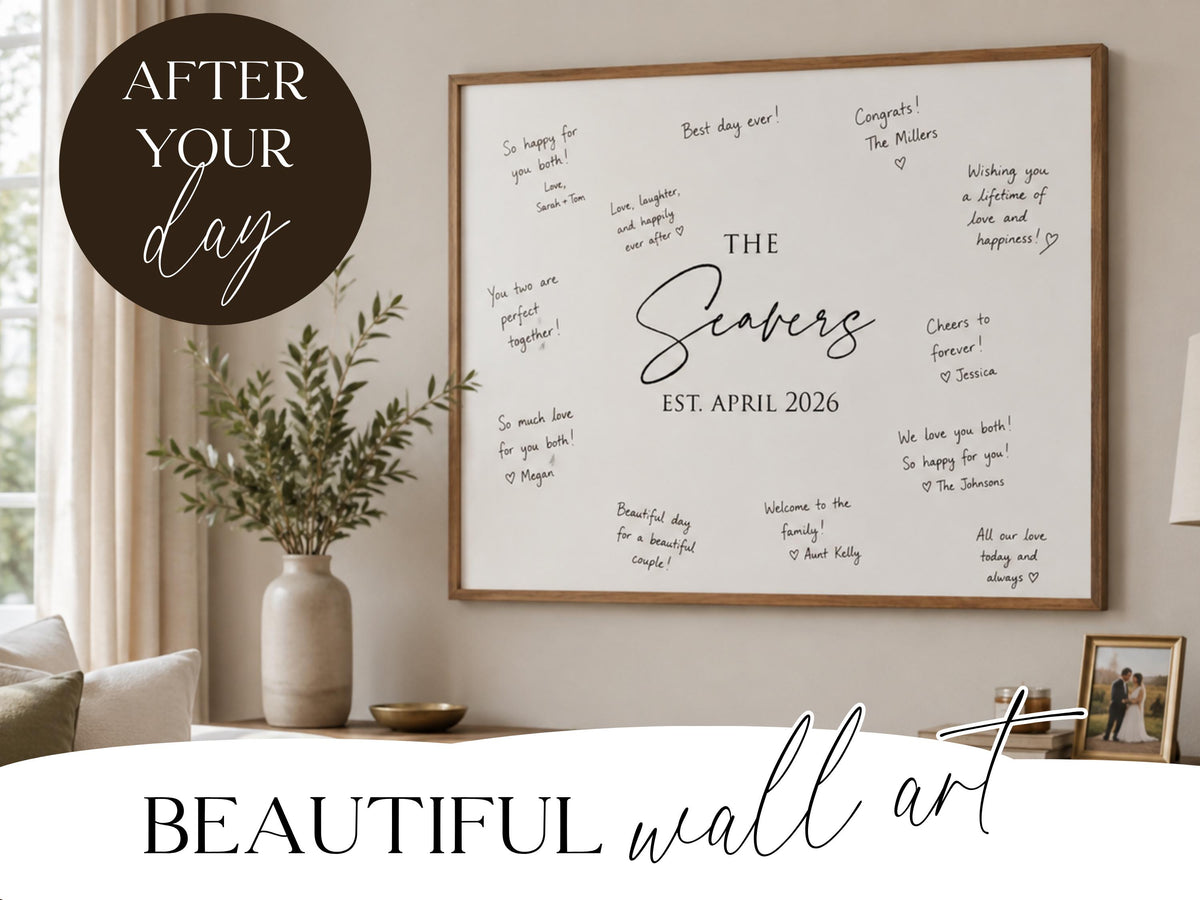 Wedding Guestbook Poster close up detail of print