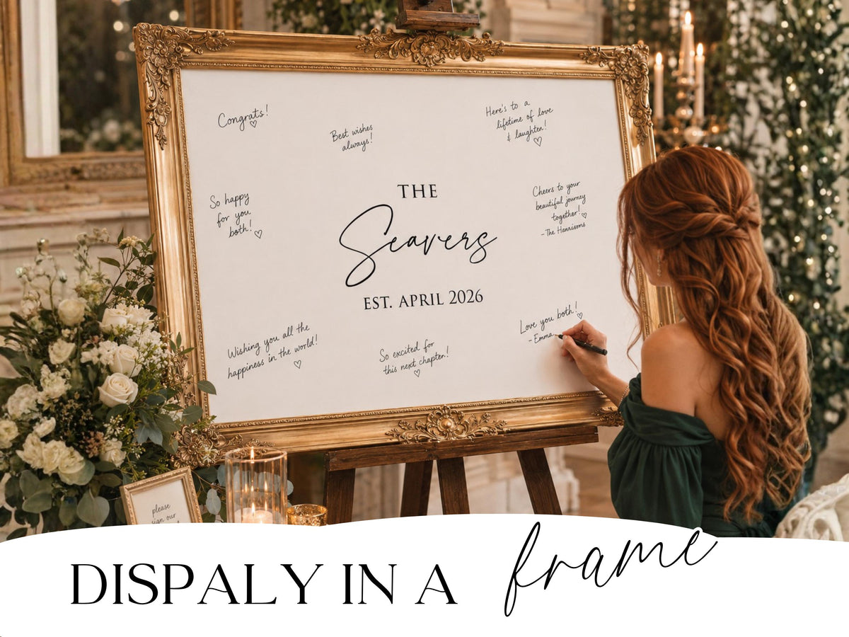 Wedding Guestbook Poster with signatures - minimalist wall art keepsake