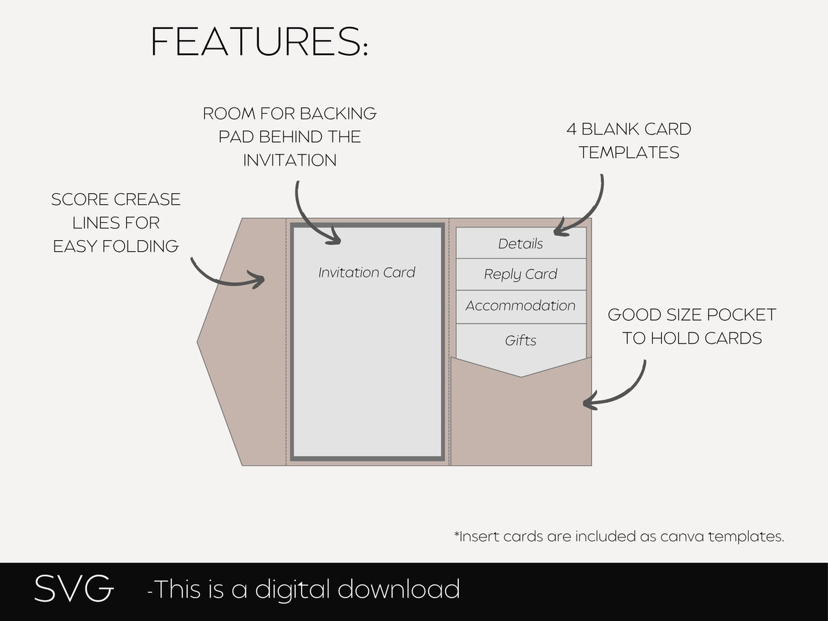 Wedding invitation RSVP card template preview