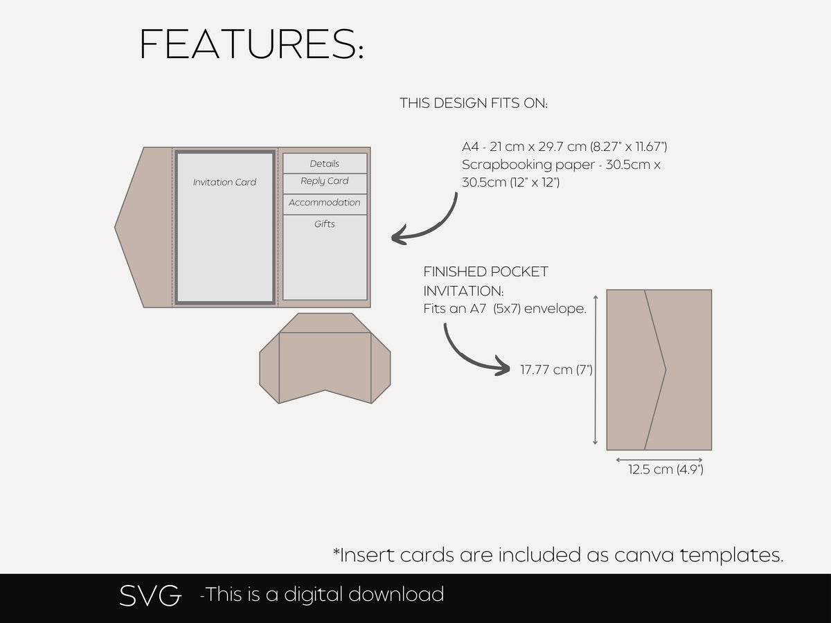 Wedding invitation accommodation and travel card template preview