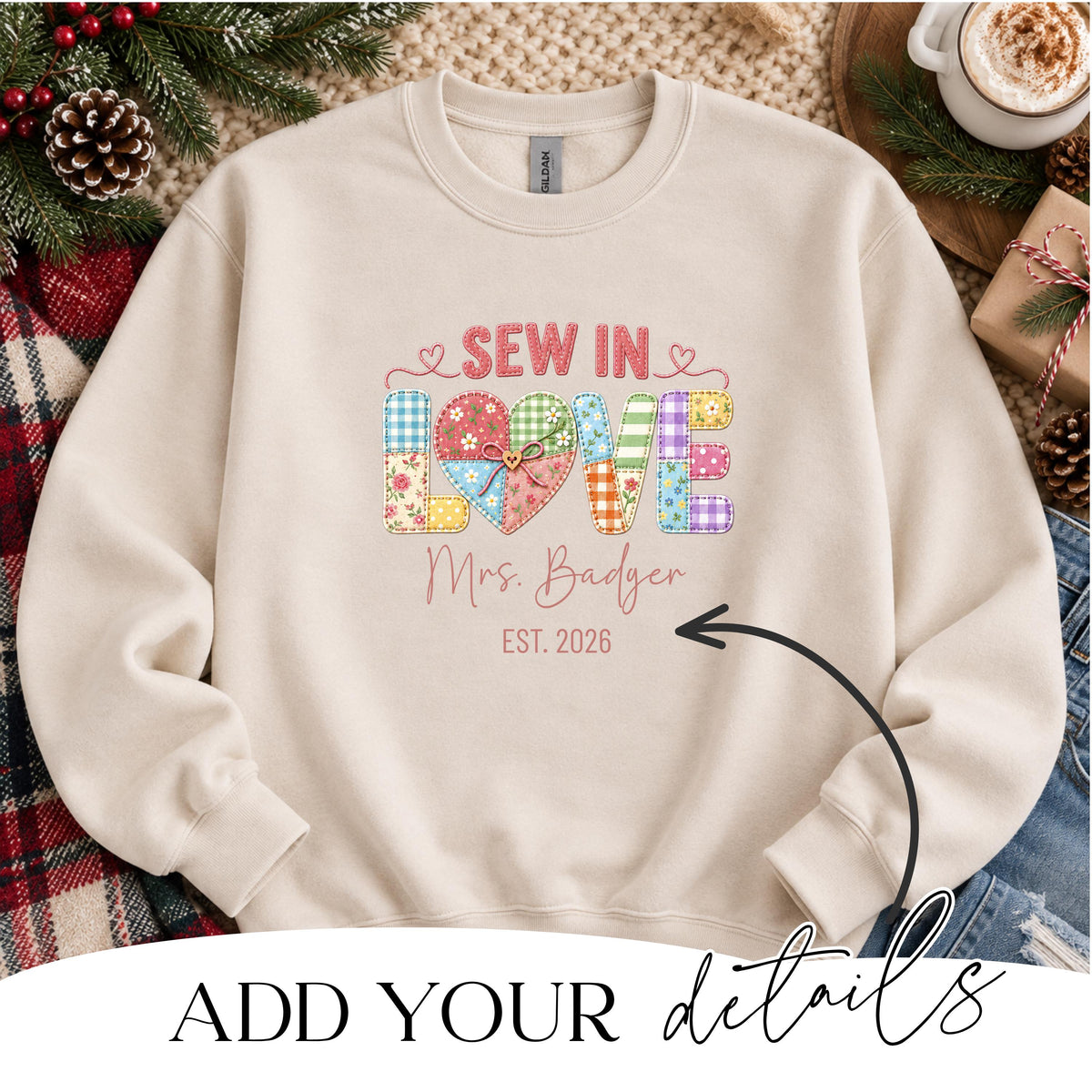 Sew In Love Sweatshirt worn lifestyle shot