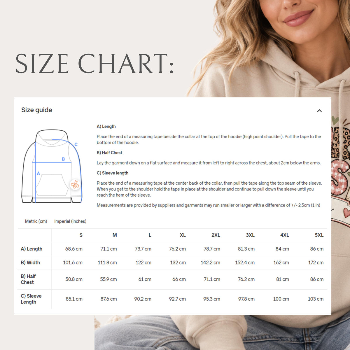 Future Mrs Hoodie shown flat, front pouch pocket detail