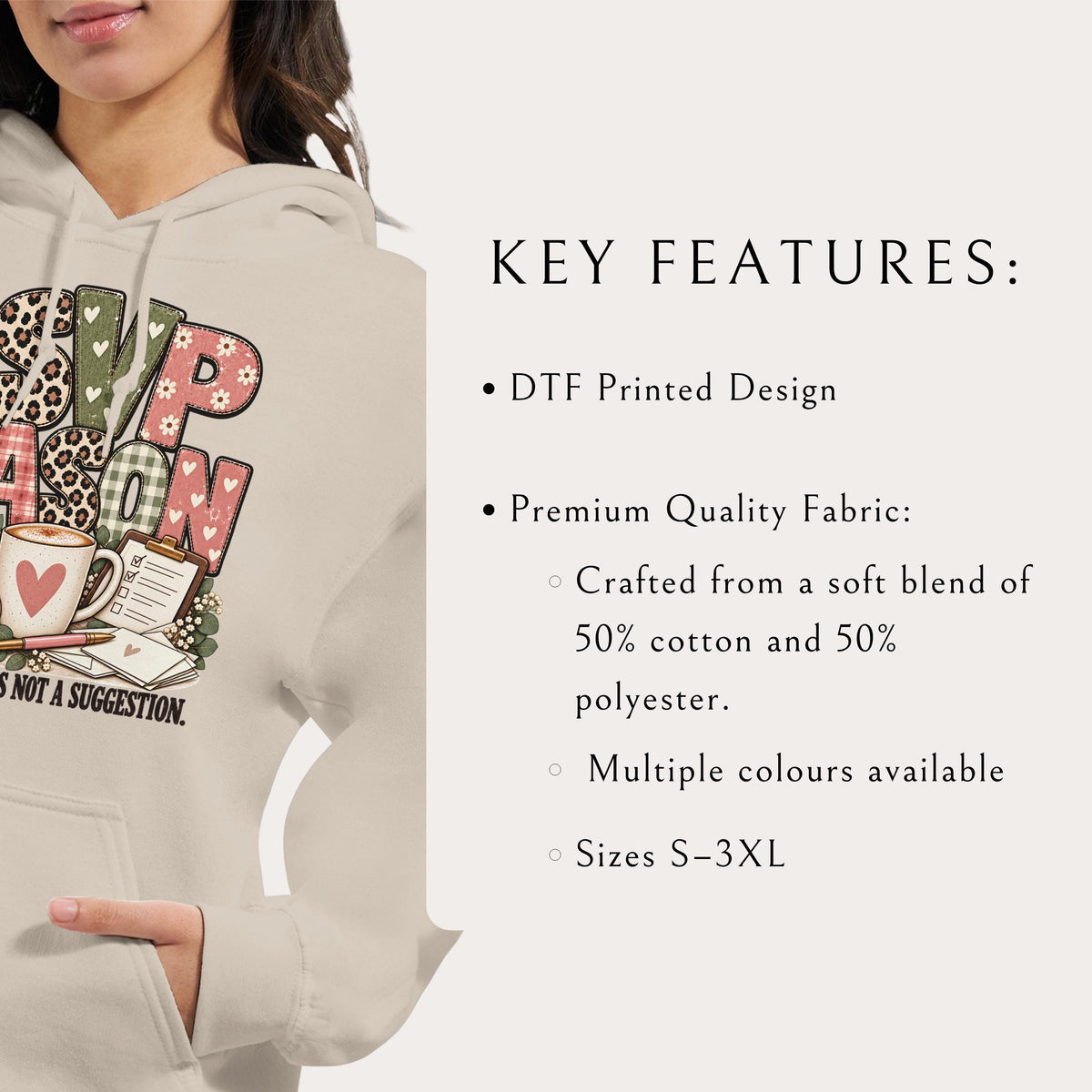 Bride to be sweatshirt with RSVP Season wedding planning print