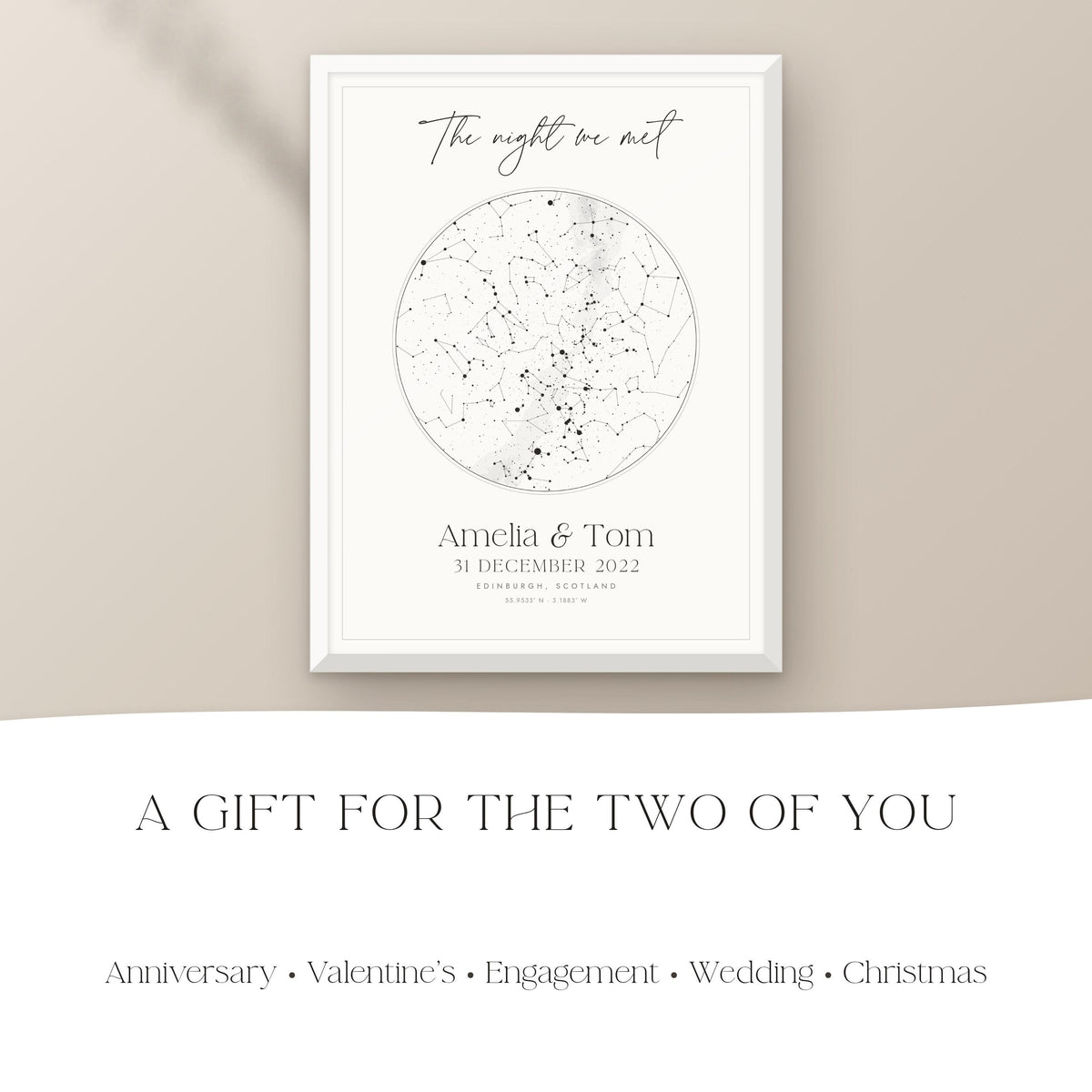 Star map print as an anniversary, Valentine's, engagement, wedding or Christmas gift
