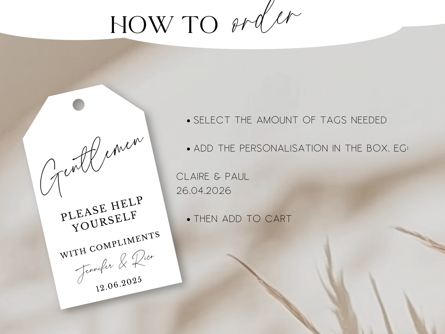 Minimalist Wedding Bathroom Sign | Printed Reception Sign